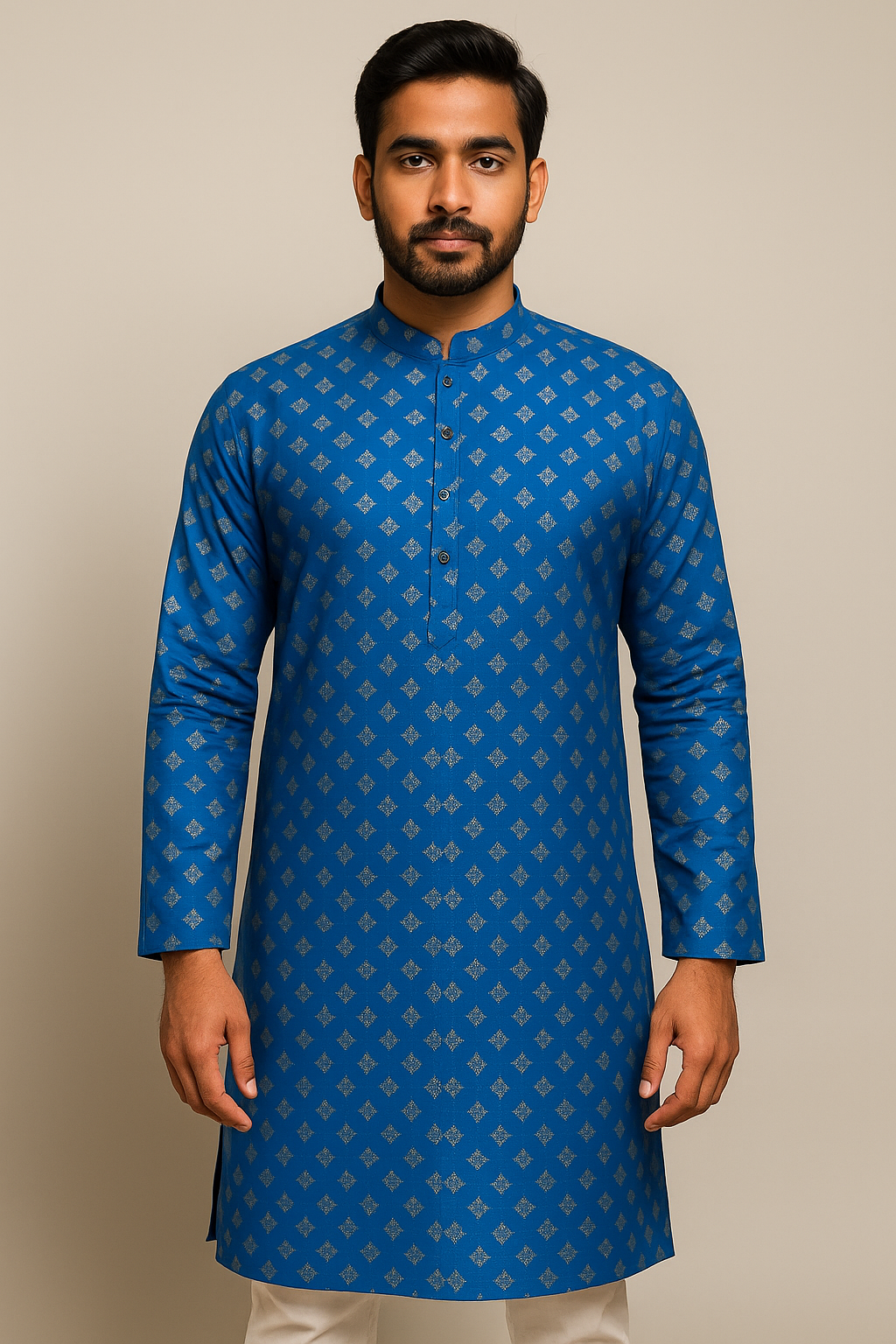 Foil Print Kurta for Men