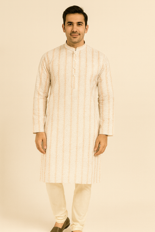 Thread Work & Digital Print Kurta for Men