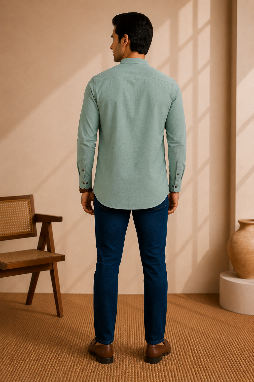 Mint Green Premium Fine Cotton Short Kurta