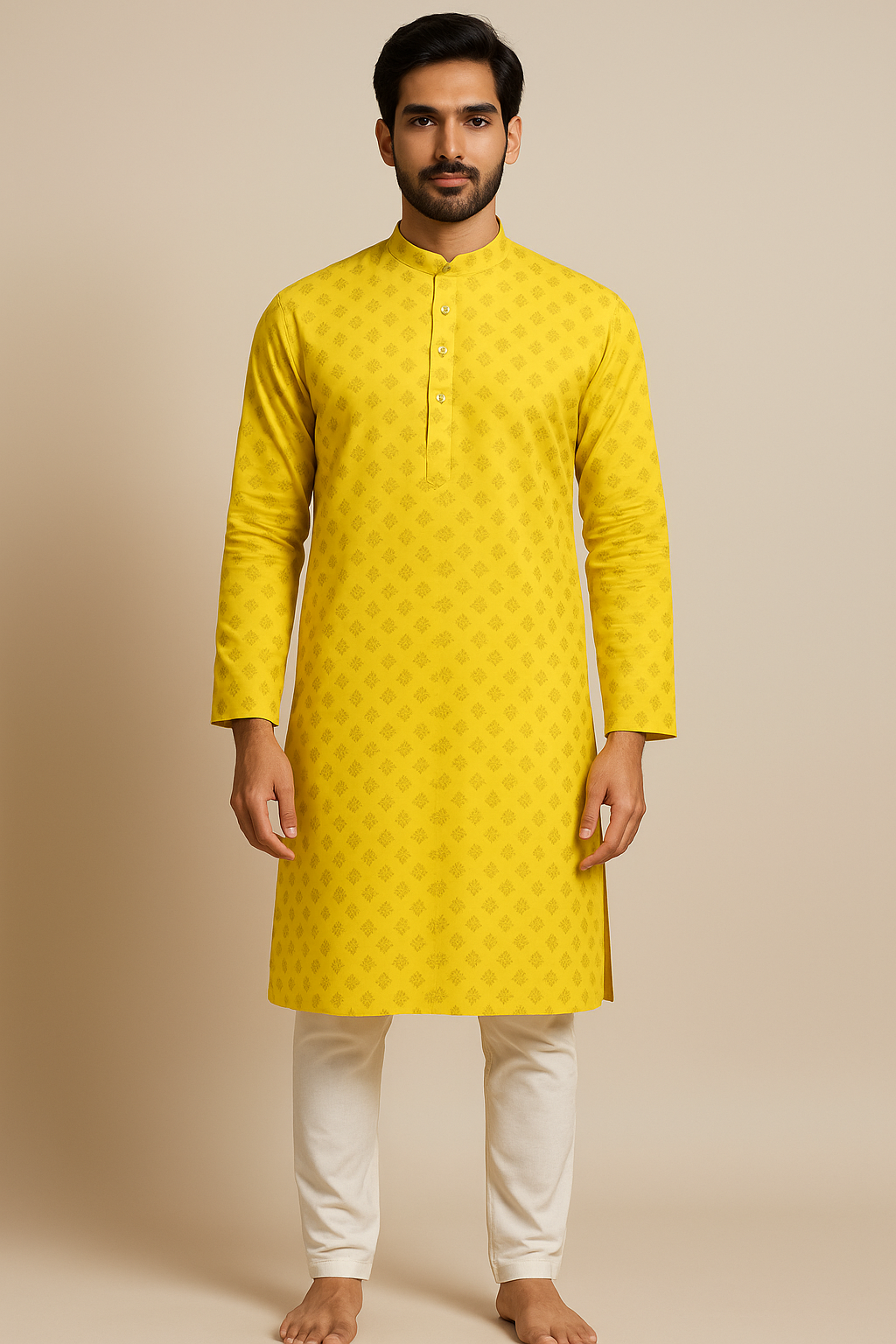 Foil Print Kurta for Men