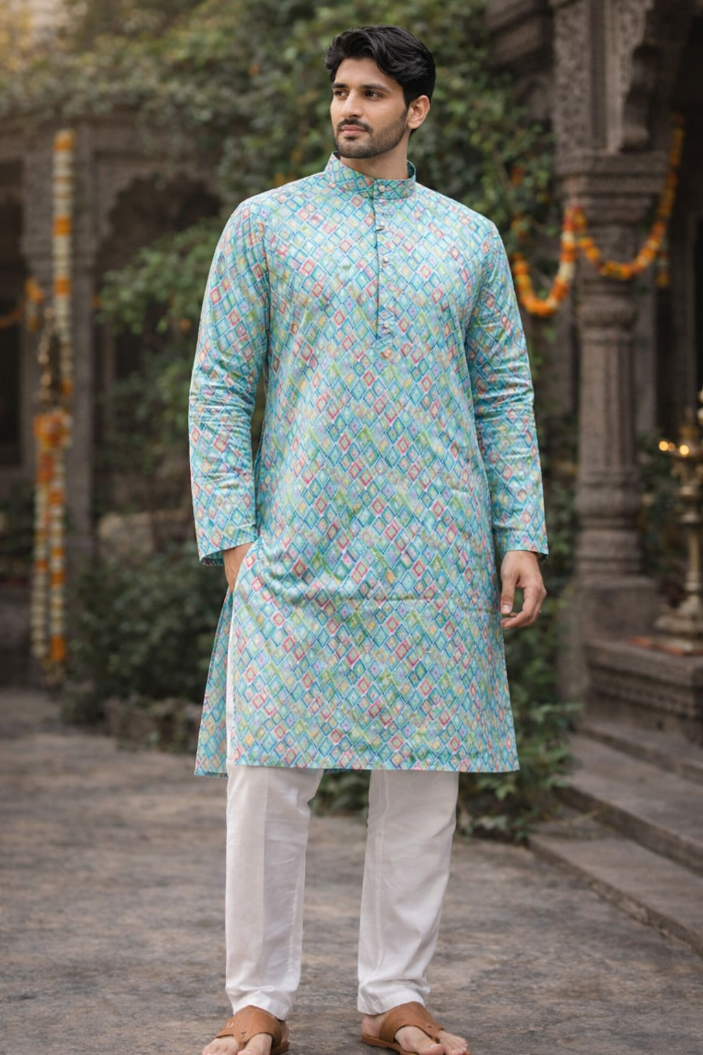 Digital Print Kurta for Men