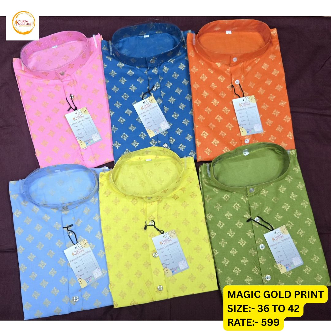 Foil Print Kurta for Men