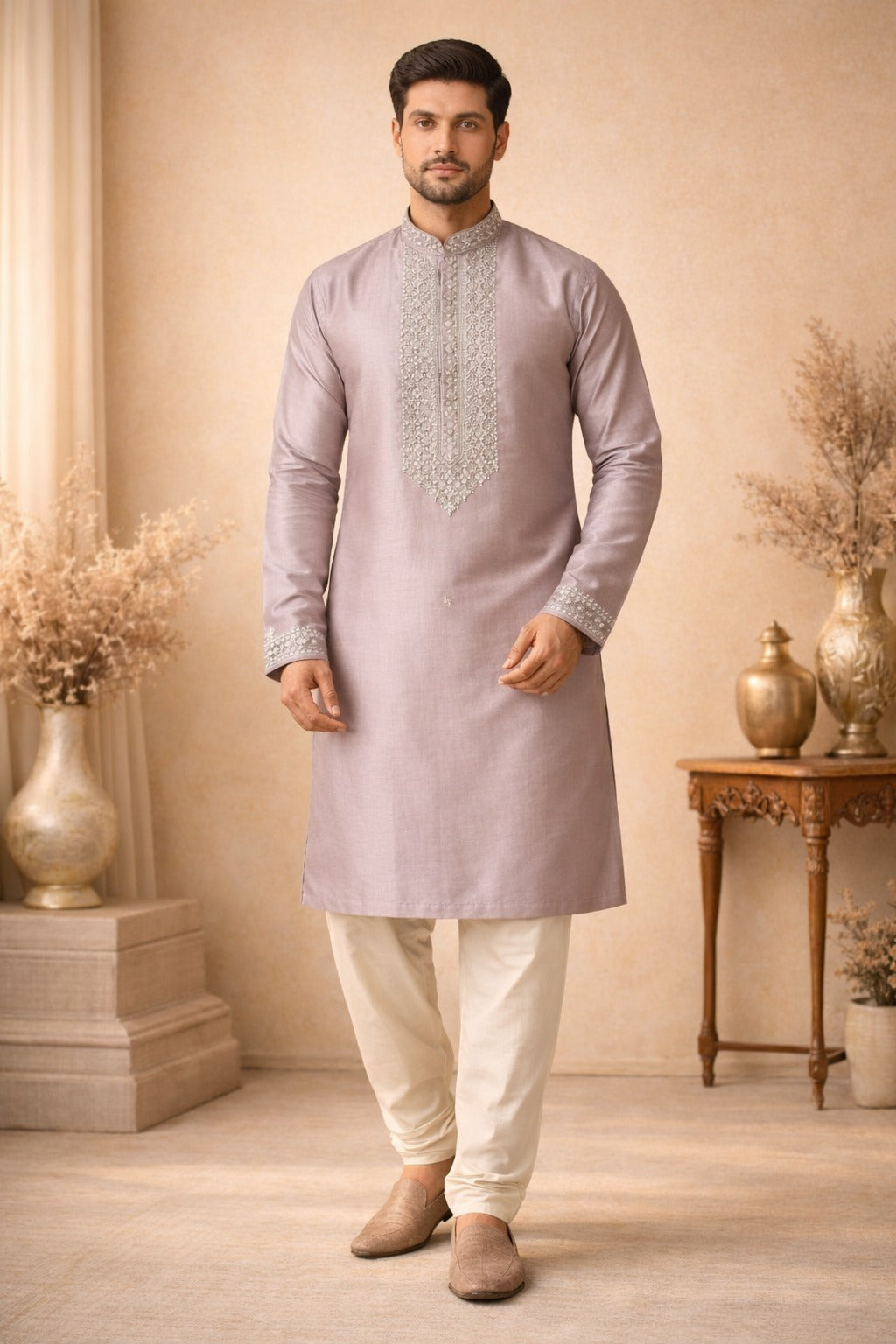Embrodiery Lachka Fabric kurta for Men